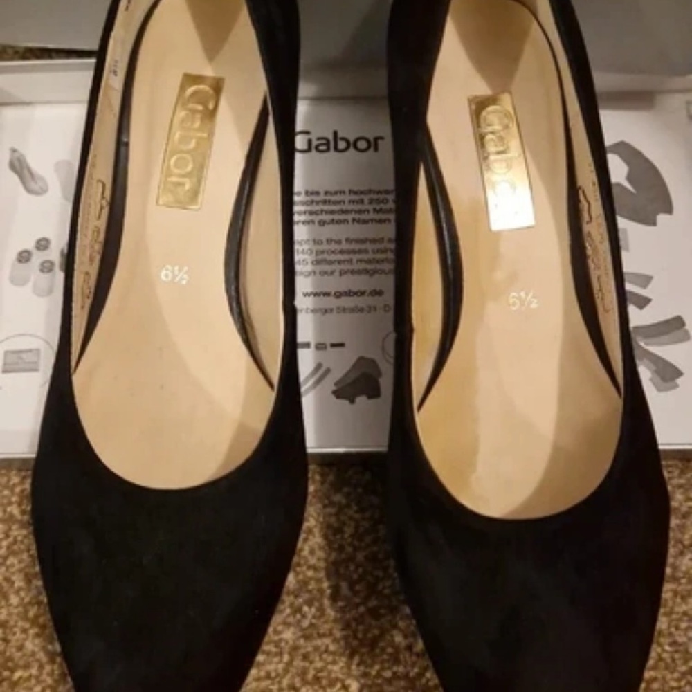 Gabor Classic Black Suede Heels